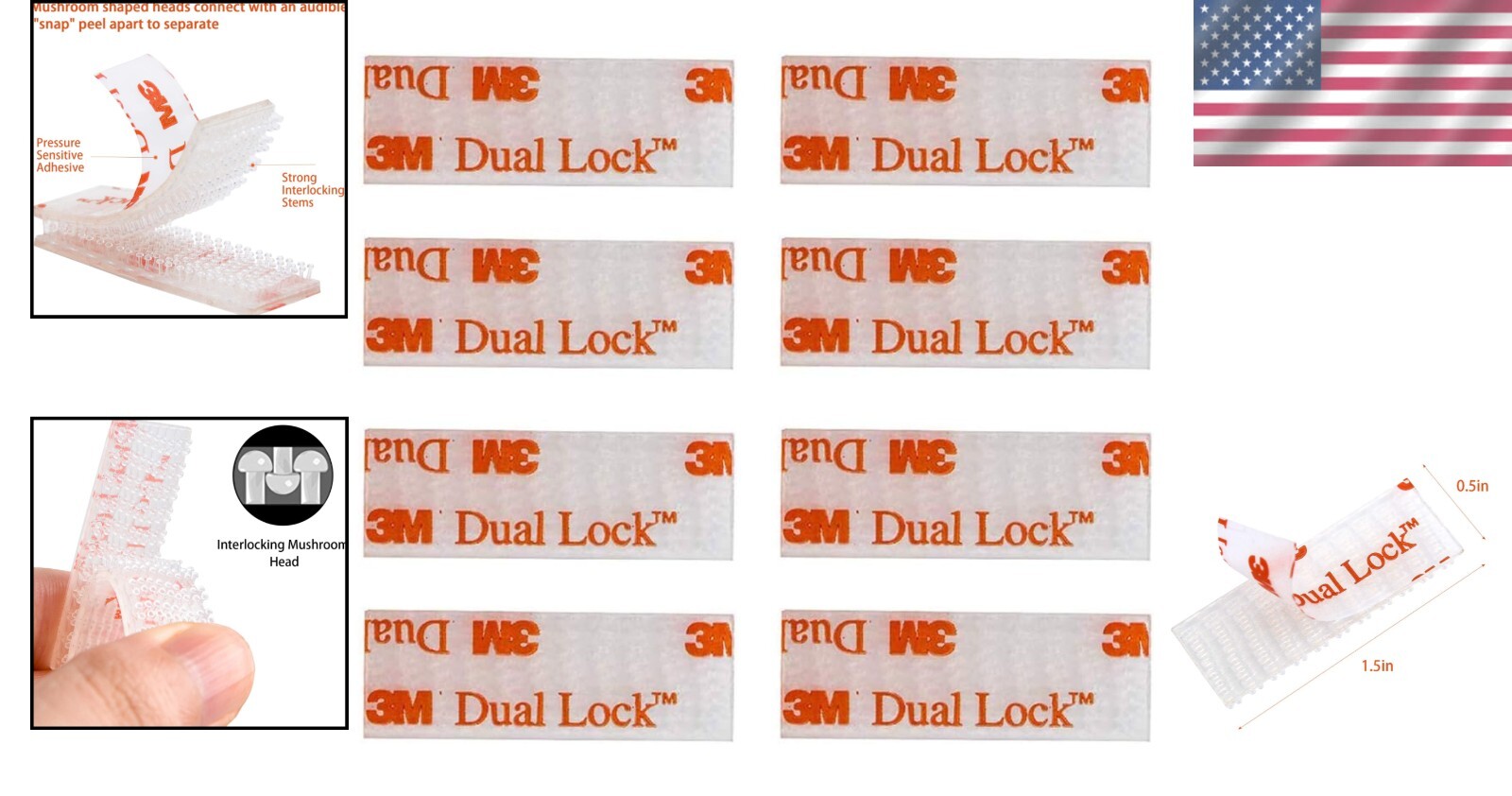 High Performance E-Z Pass Mounting Kit – 8 Clear Fastener Strips, Indoor/Outdoor