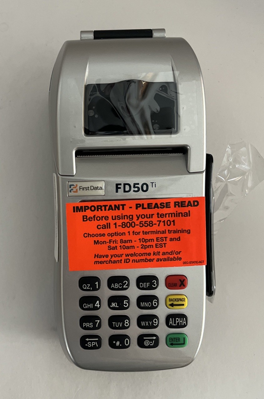 New Open Box First Data FD50 Ti Credit Card Reader Terminal With Pin Pad (F4)