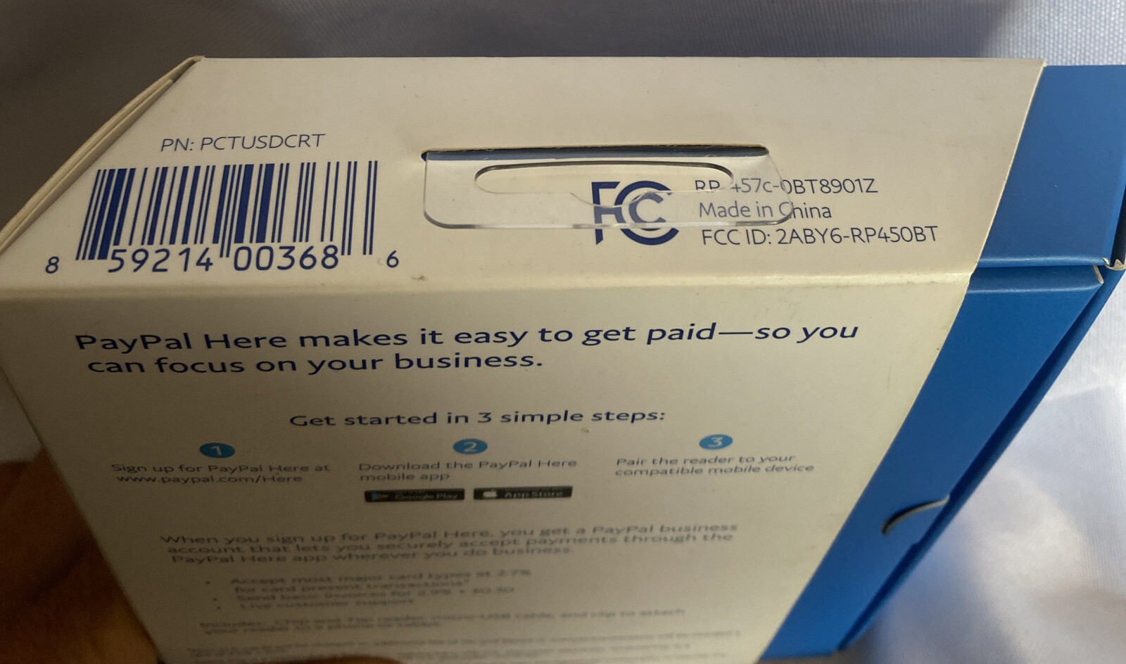 Paypal PCTUSDCRT Chip and Tap Credit Card Reader