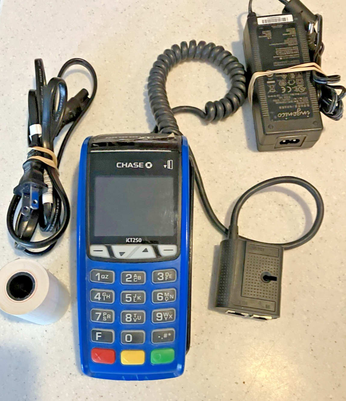 Chase Ingenico iCT250 3in LCD USB/Ethernet Ports Dual Comm Credit Card Terminal