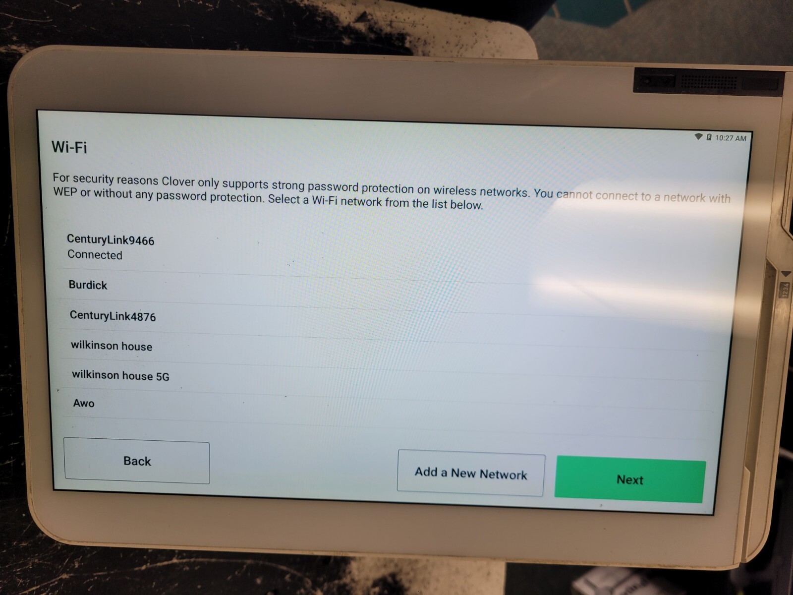 Clover C500 Station Wired Tabletop Point Of Sale System White READ UNIT ONLY