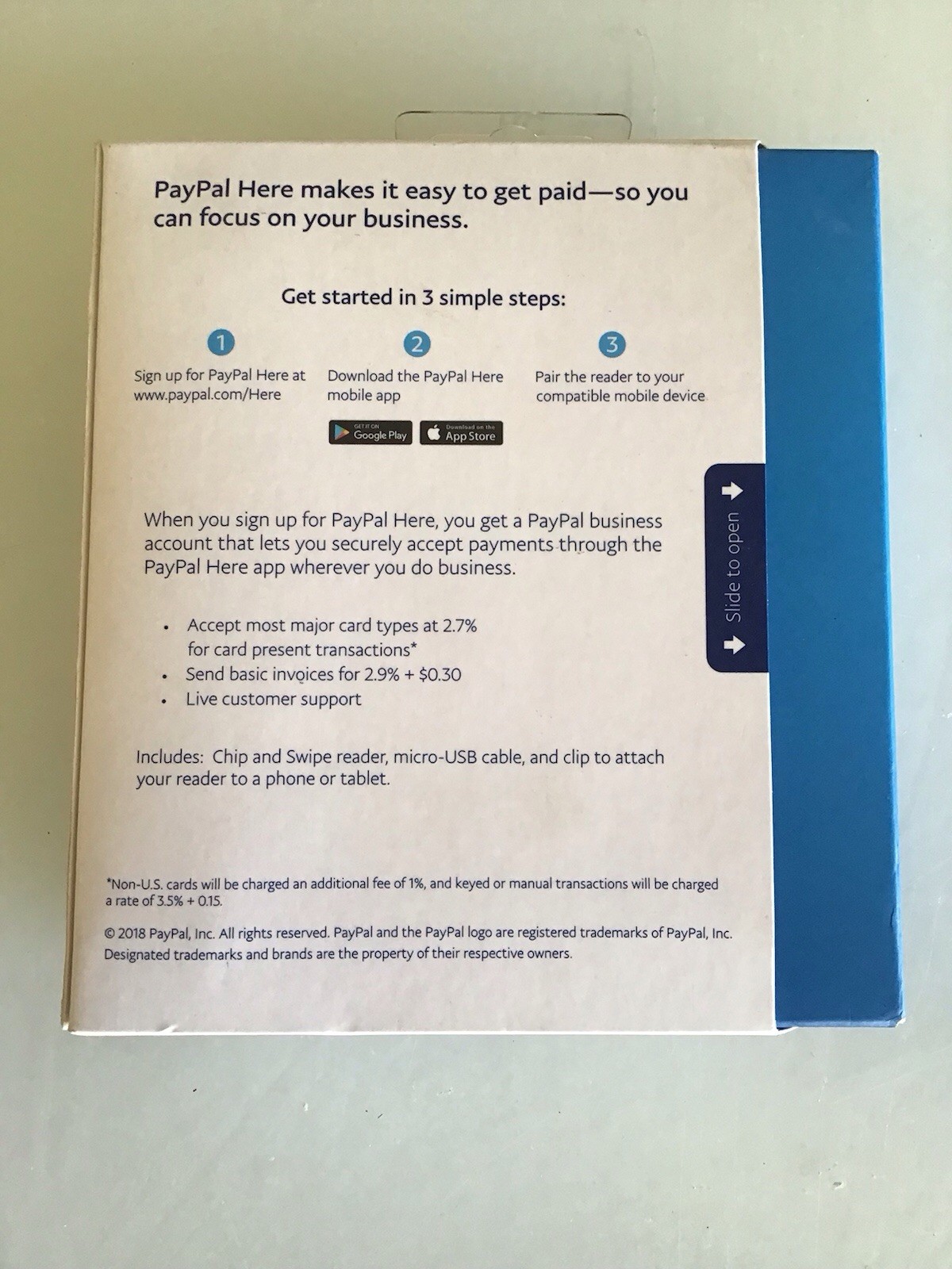 PayPal PCSUSDCRT Chip and Swipe Reader – Black