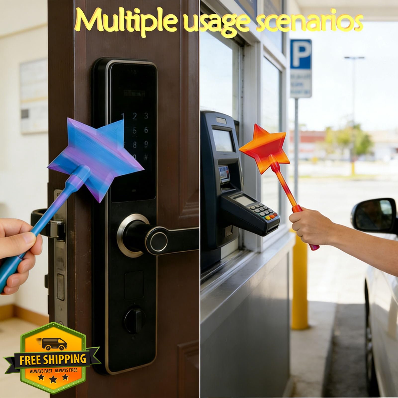 BECUAZC Credit Card Wand Blue Pink