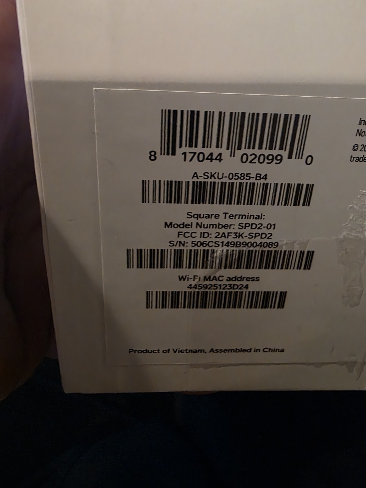 Square Terminal – Credit Card Reader Machine Mobile POS SPD2-01