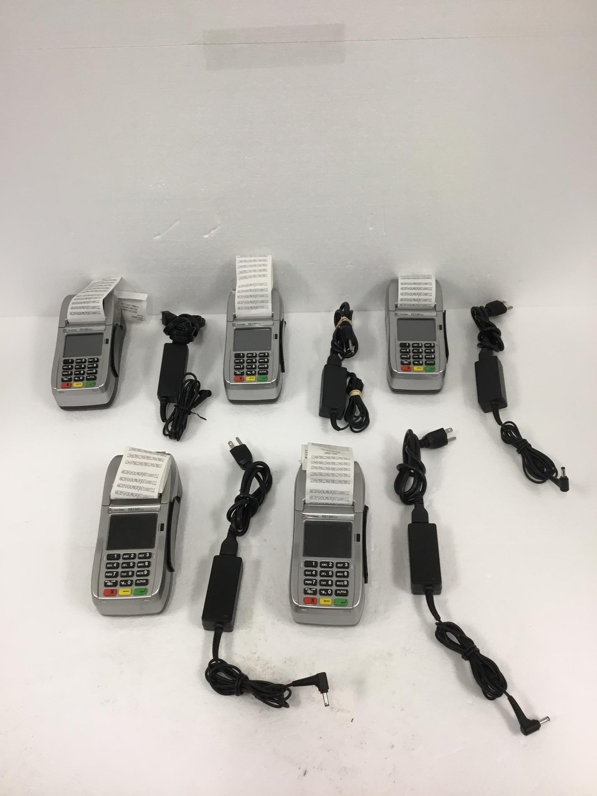 3x FIRST DATA FD130DUO Credit Card Terminal w/Printer, AC Adapter, FREE SHIPPING