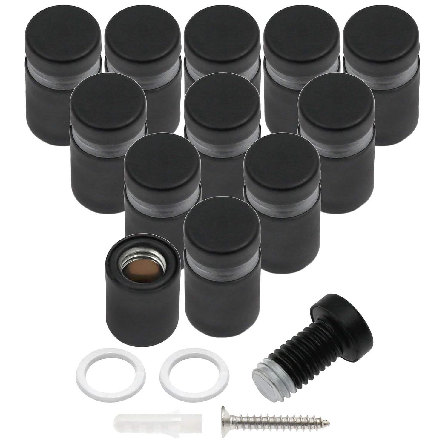 12 tornillos de acero inoxidable de 1/2″ x 0,78″, para montaje en pared.