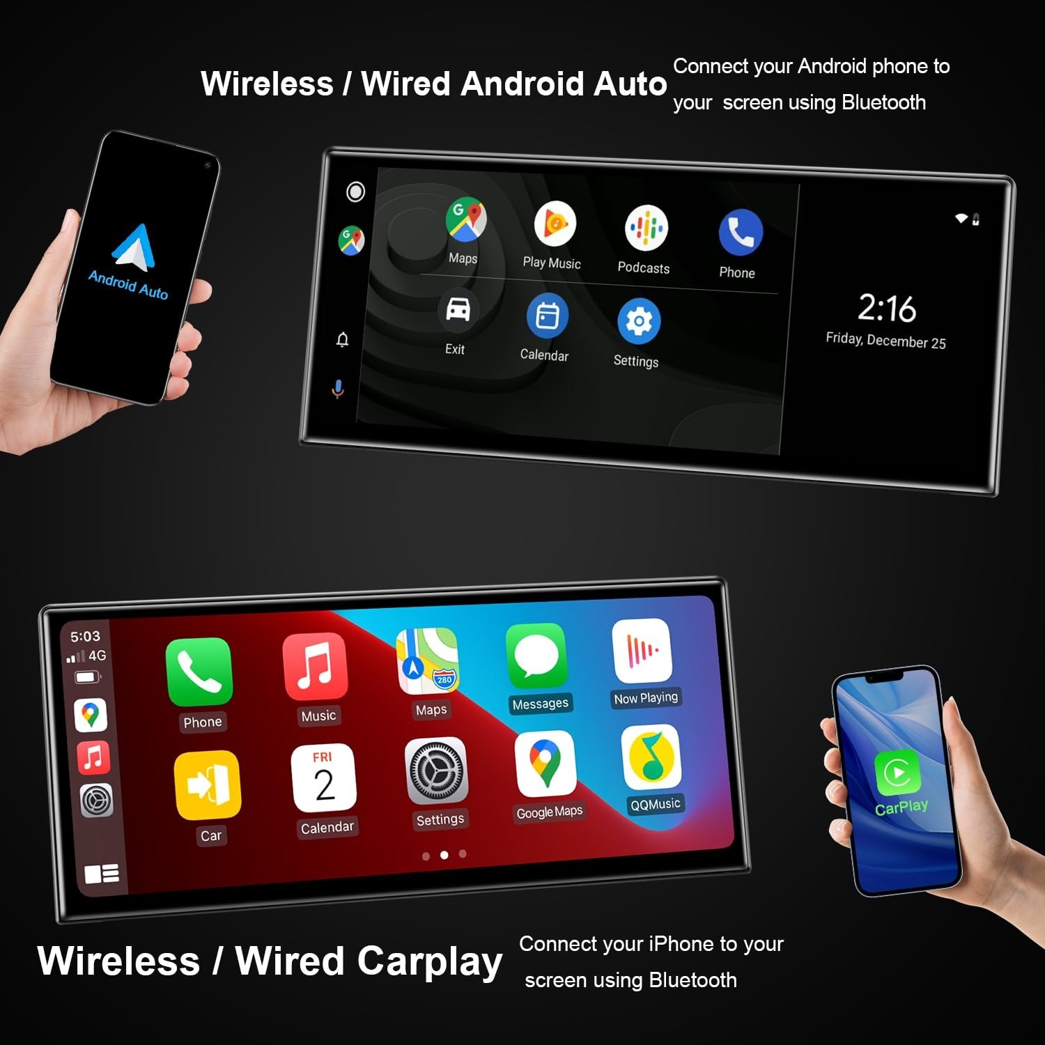 PEMP Linux 12.3″ Ultra-Thin Screen E70 E71 CIC Wired and Wireless CarPlay Ret…