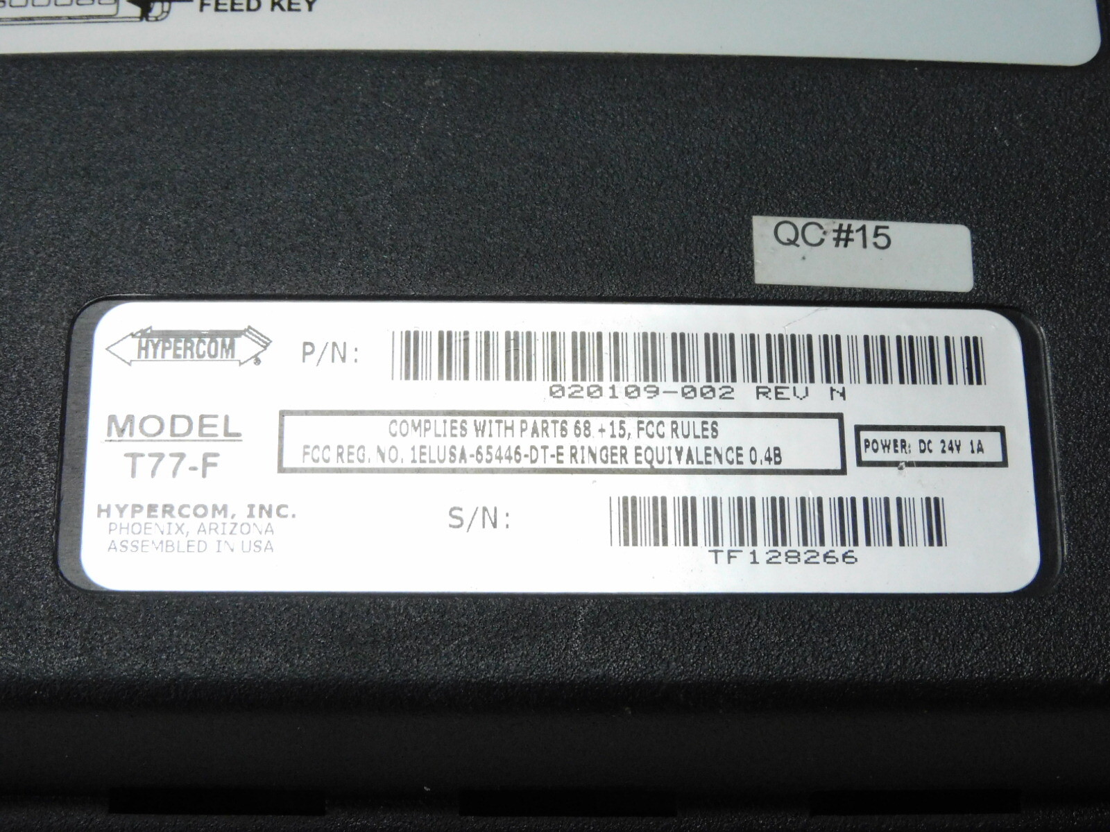 Hypercom HYP T77F Credit Card Processor Terminal Keypad