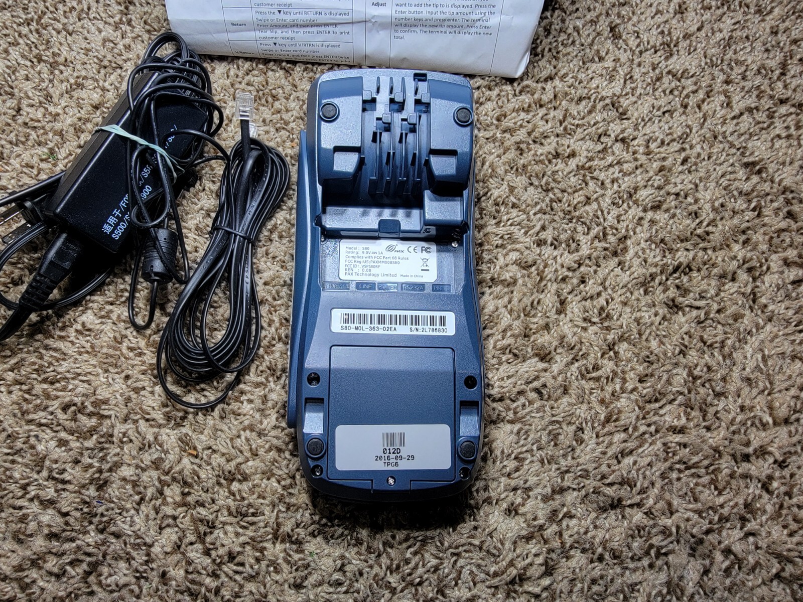 Pax S80 credit card terminal EMV Apple Pay NFC Used Good Cond Tested