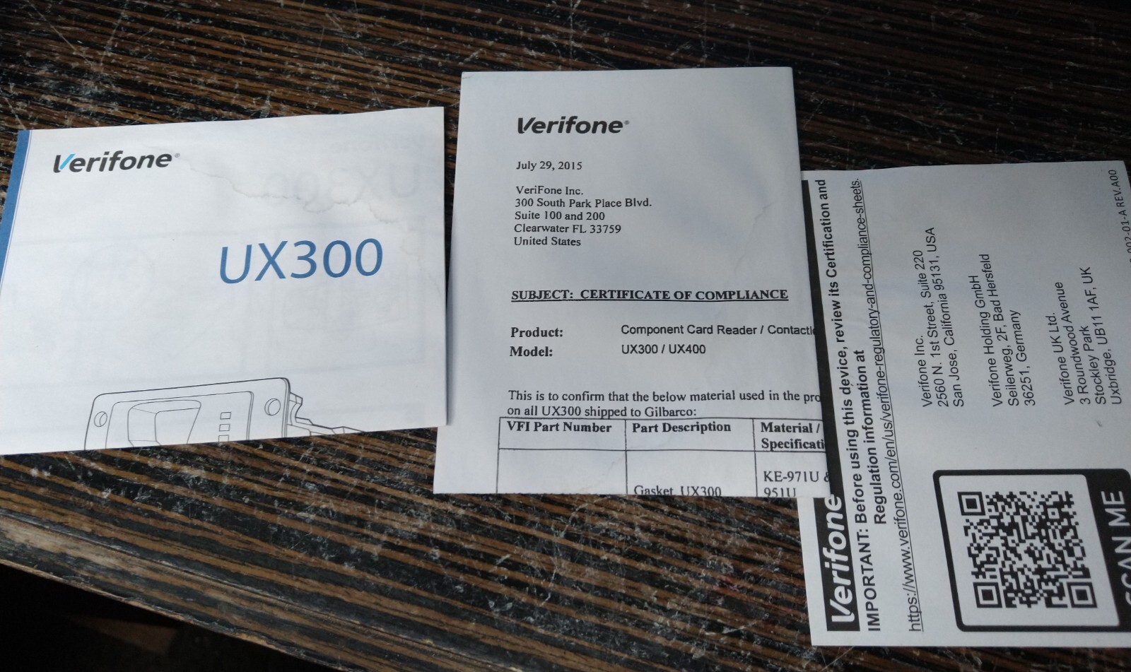 Verifone UX300 Credit Card Reader Payment Processor – No Adapter or accessories