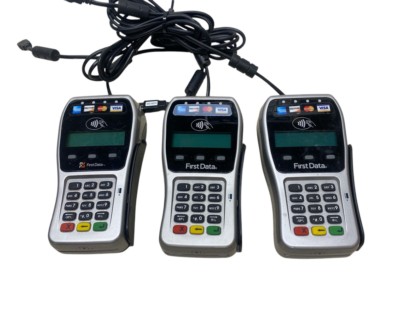 1 First Data FD 130 Duo Credit Card Terminal & 3 FD-36 Keypad – Untested