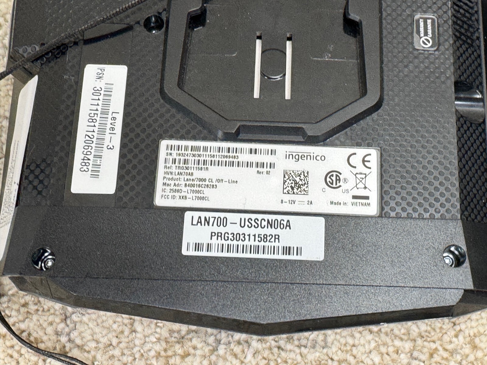 Lot 3 – INGENICO LANE/7000 LAN700/USBRD01A Untested / For parts / Repair – Read