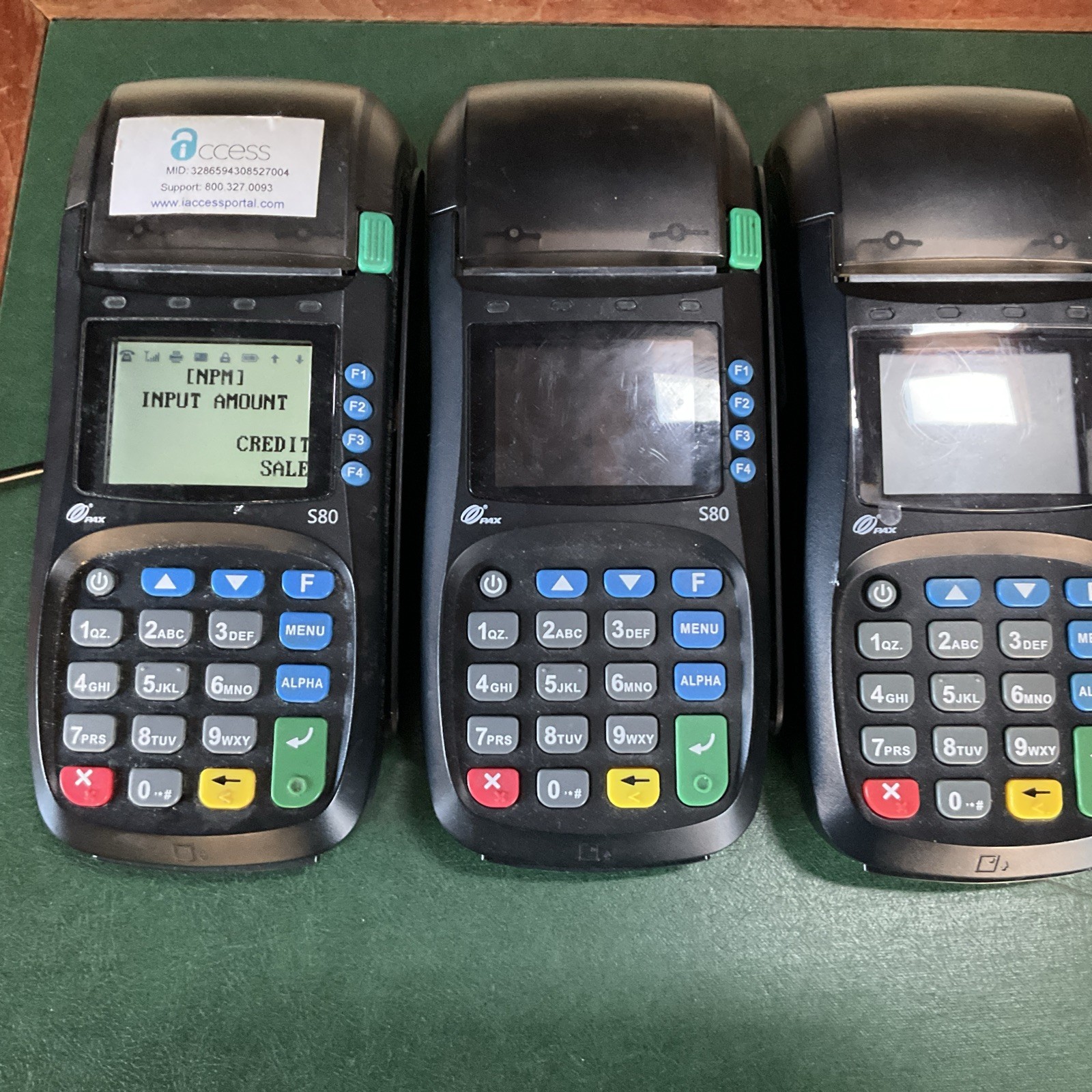 PAX S80 Credit Card Terminal POS Lot of 3 Powers On Untested Parts Repair