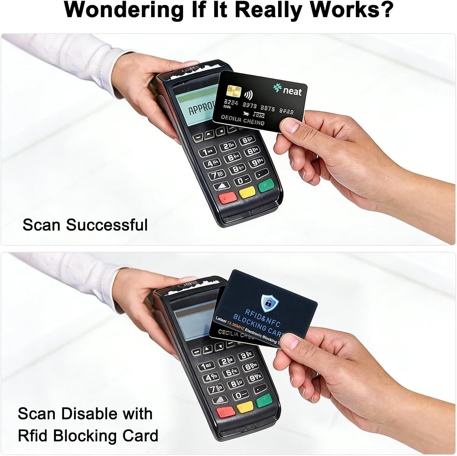 5 Pack RFID Blocking Cards, NFC Contactless Bank Debit Credit Card Protector