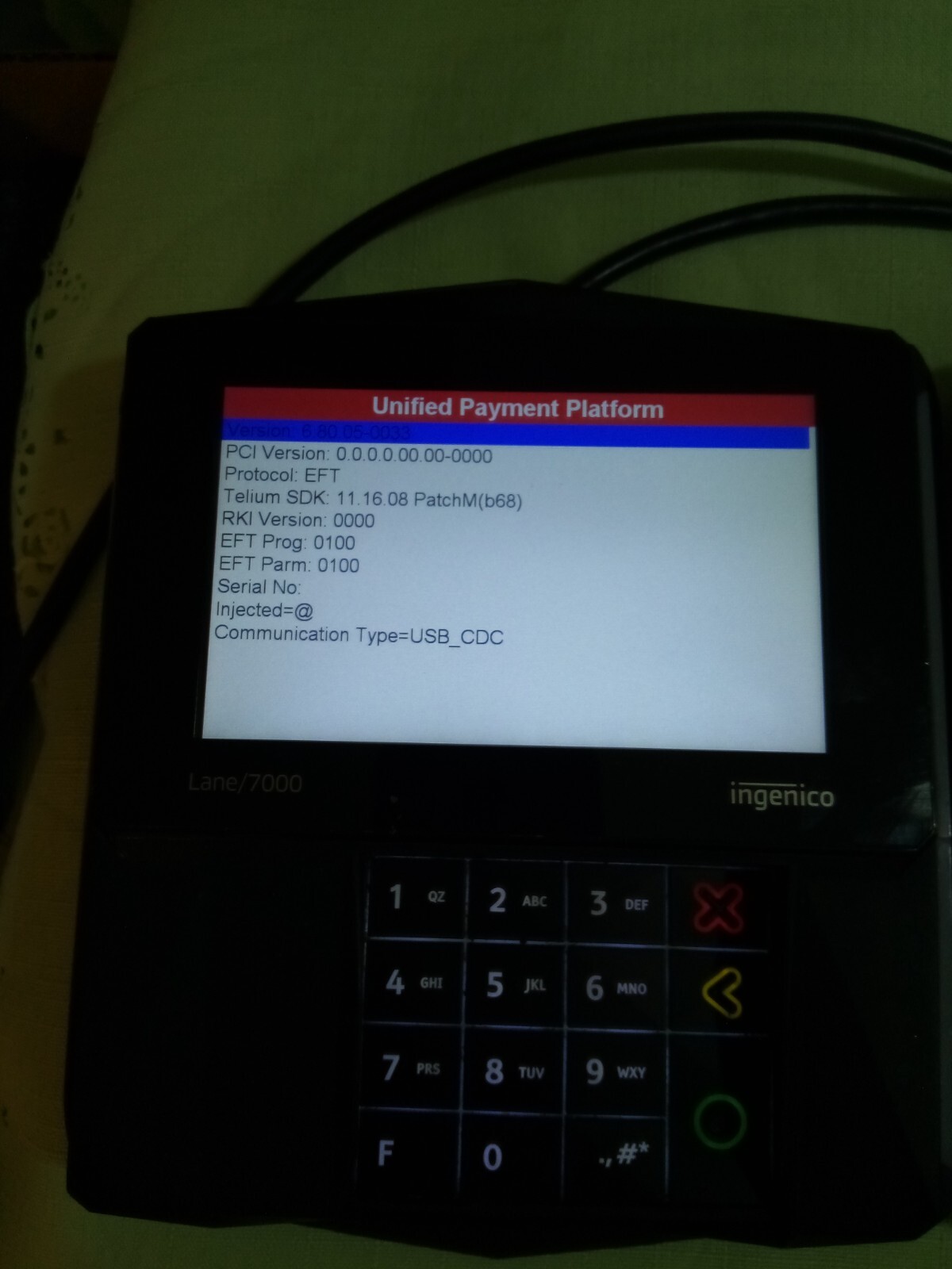 LOT OF 3 Ingenico Lane 7000 5 inch Credit Card Terminals – PRG30310679R