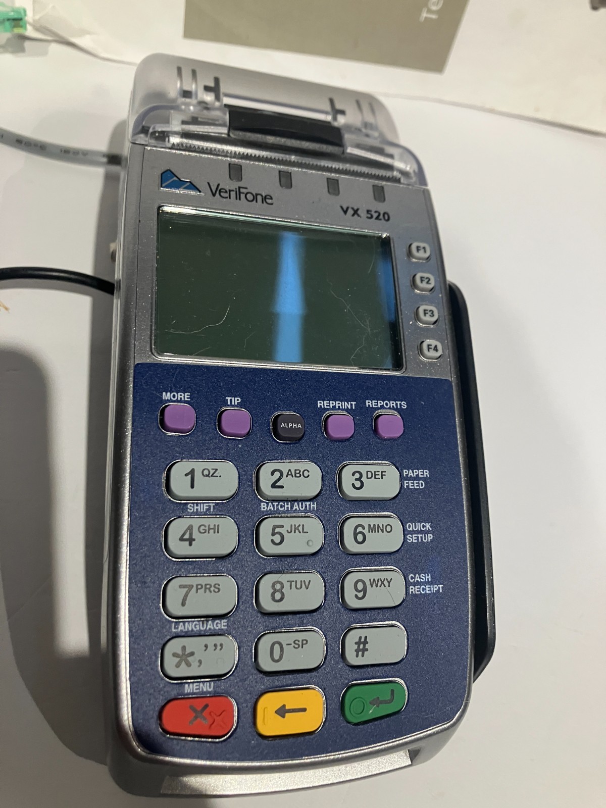 Ingenico ICT 220 Verifone VX 520 Charge Machine w/ Telephone Line Chord/ Guide