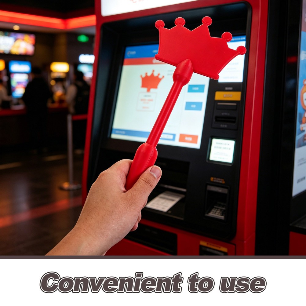 Red Lightweight Reusable Payment Wand with Card Slot for Contactless Tap Pay