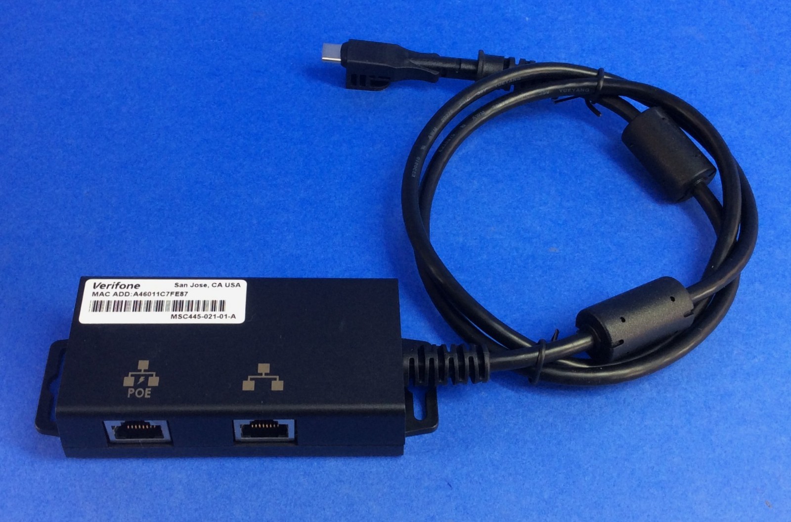Lot of 2 – Verifone (MSC445-021-01-A) M4 PoE ETH Ethernet Cable Assembly – NEW
