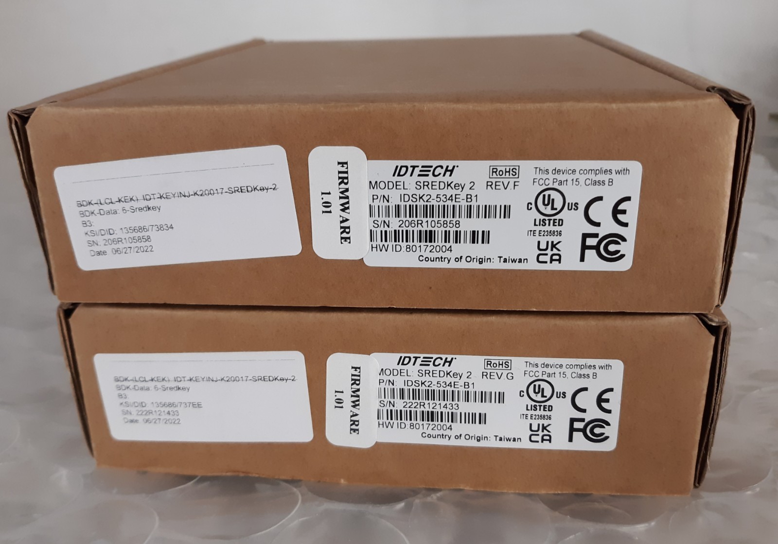 Pair of IDTECH SREDKEY2 IDSK-534E-B1 USB 10-Key KeyPad w/ Magstripe NEW *SEALED*