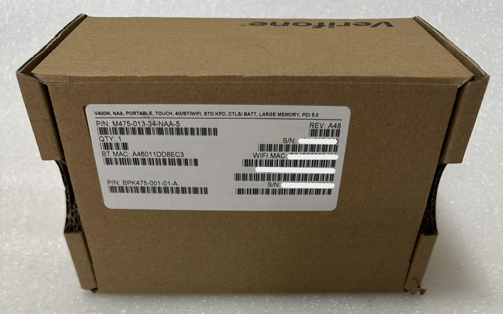 VERIFONE ENGAGE M475-013-34-NAA-5 PORTABLE TOUCH V400M 4G/BT/WIFI STD KPD CTLS