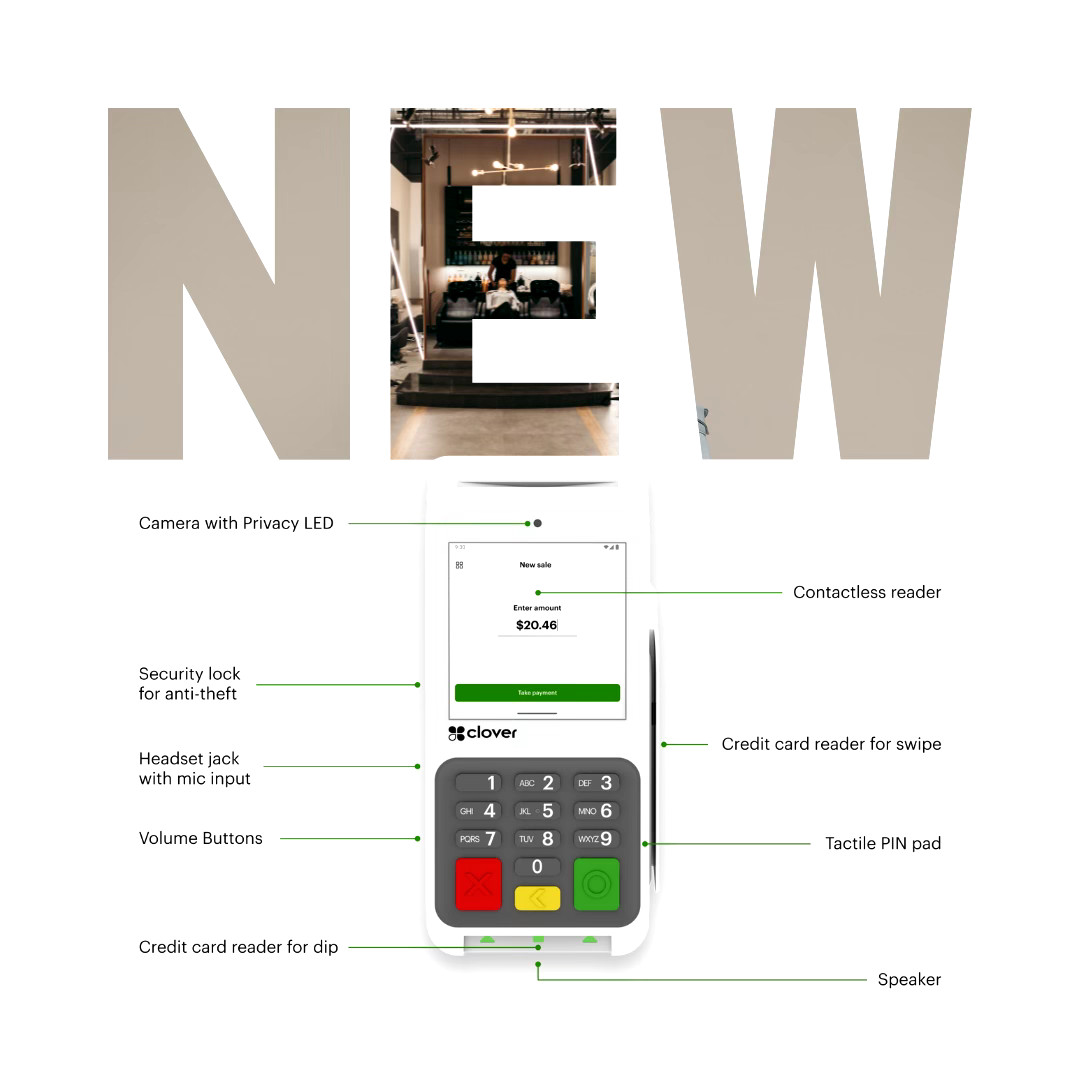 Clover Compact Terminal – Requires Merchant Account Through TruPay/CardConnect