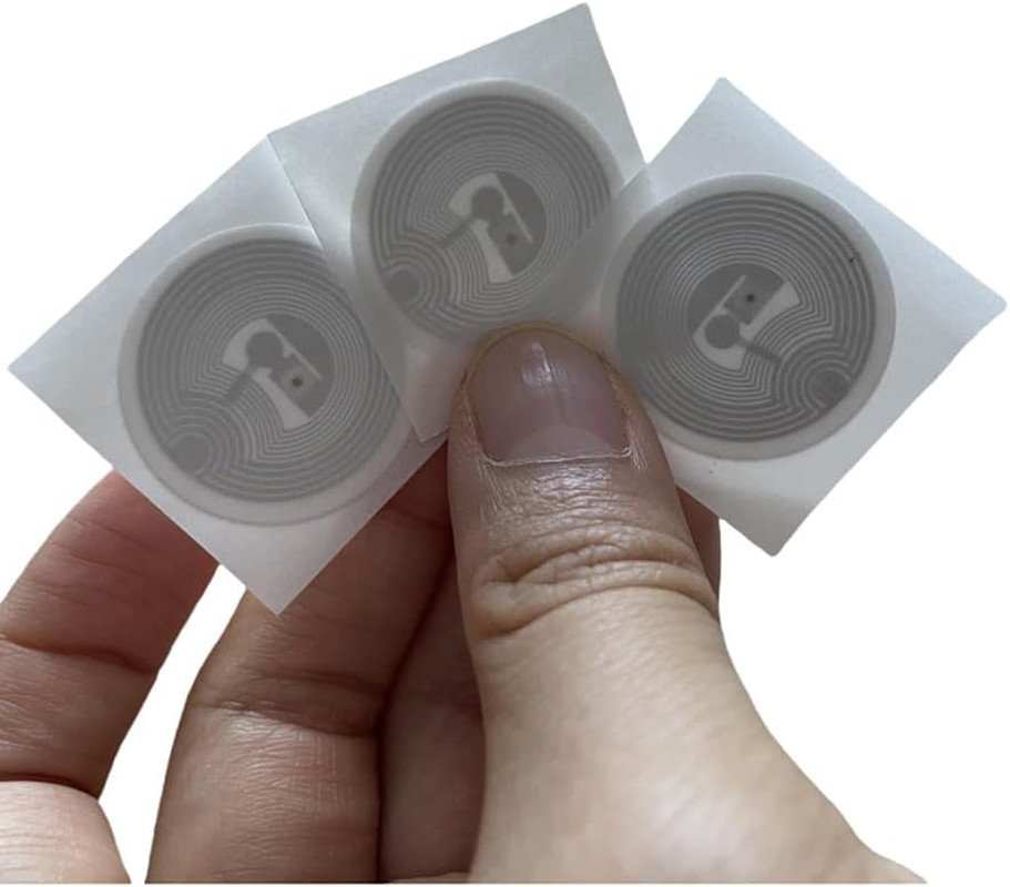 RFID Sticker tag 13.56mhz Round 25mm Adhesive Back -50pcs