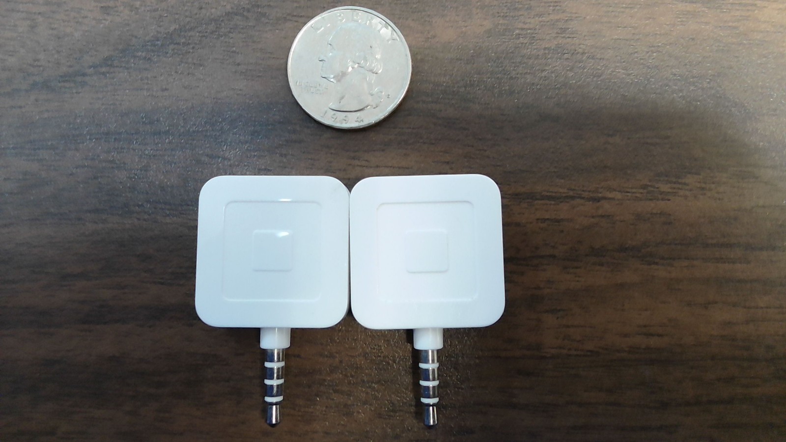 [Lot of 2 ]Square Credit Card Reader for Mobile, 3.5mm Headphone Aux Jack, White