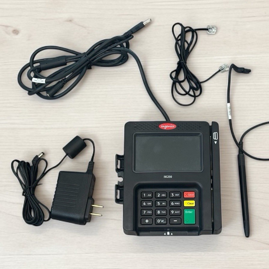 INGENICO Touch ISC250 POS Payment Credit Card Terminal w/Stylus Pen & AC Adapter