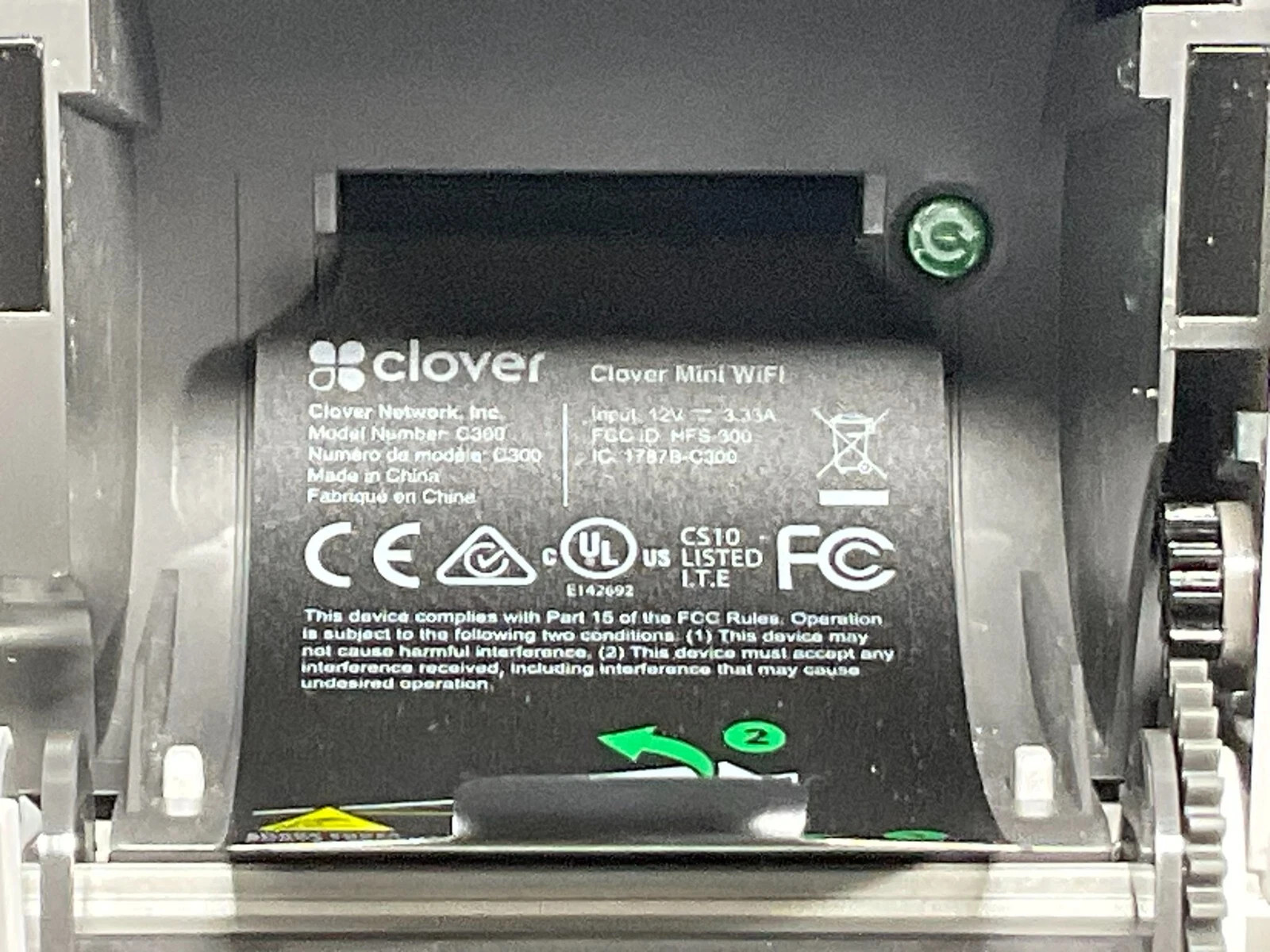 Clover Mini C300 Wi-Fi POS System Credit Card Reader Terminal Used 8902