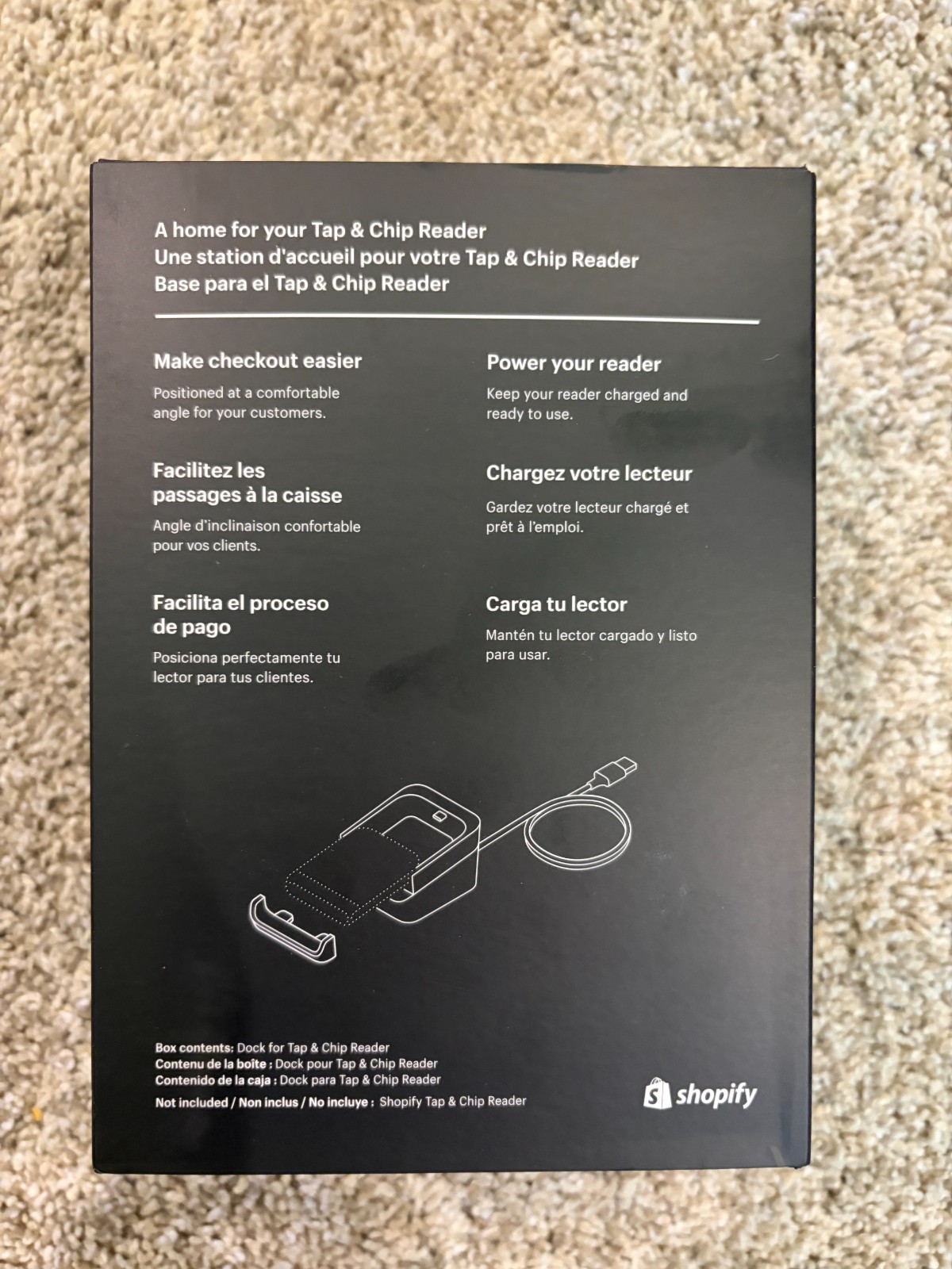 Shopify Tap Chip Card Reader Dock Wireless POS Countertop BRAND NEW