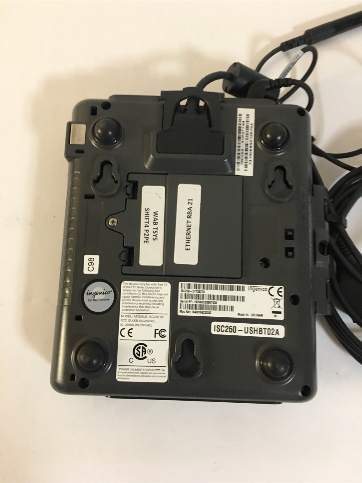 Ingenico ISC250 Smart Payment Terminal Credit Card Reader ISC Touch ISC250-V4