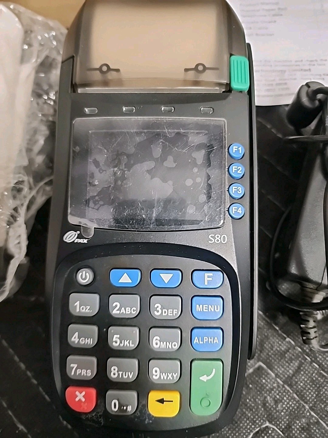 Pax S80 Credit Card POS Terminal W/ Power Adapter