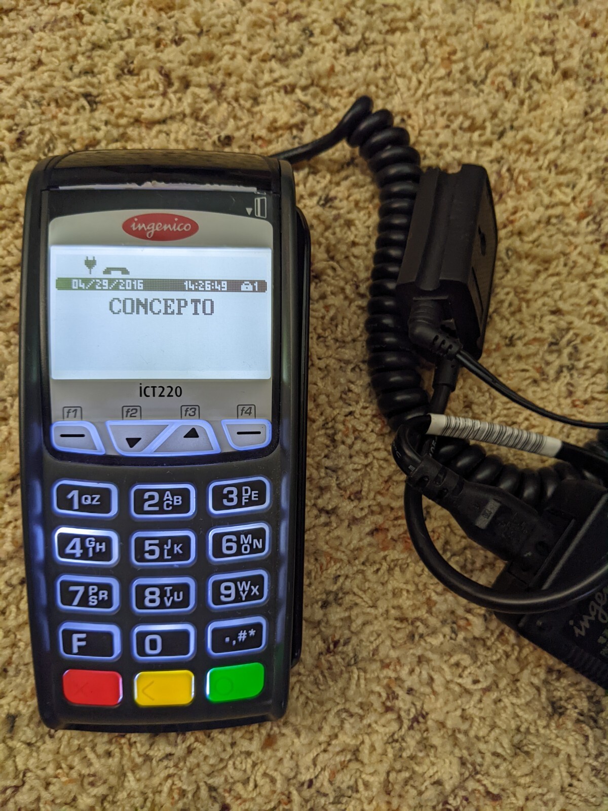 Ingenico ICT220 Credit Card Terminal EMV/CHIP Reader Power And Magic Box Cable