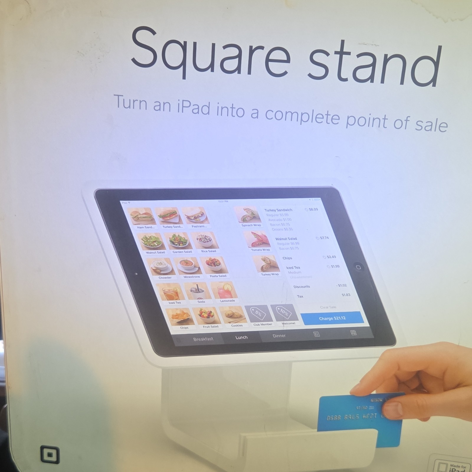 Square Stand Credit Card Terminal Point of Sale for iPad Model MPA-07066-04