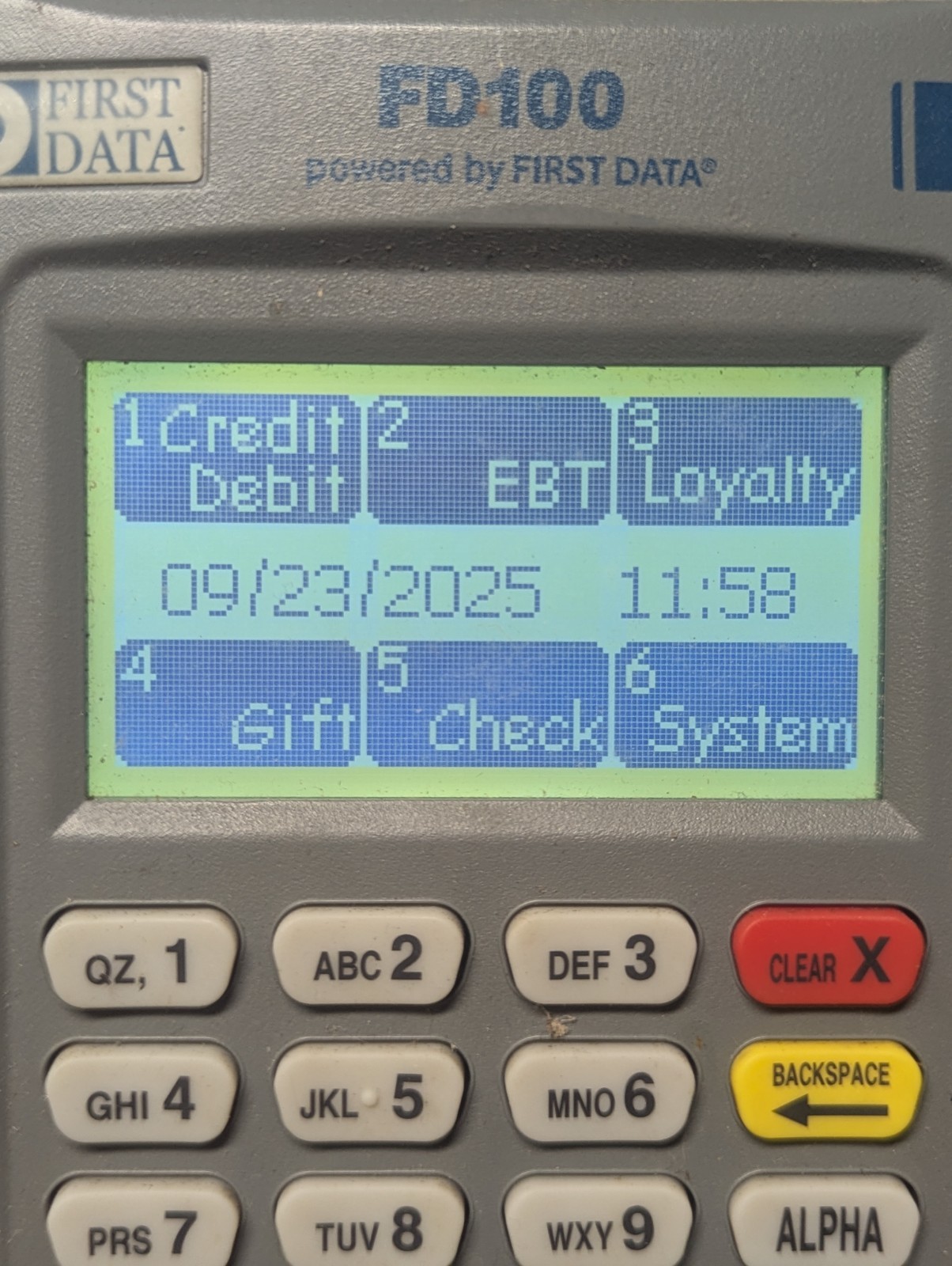 First Data FD100 Credit Card Reader Receipt Terminal w/ Power Source Adaptor