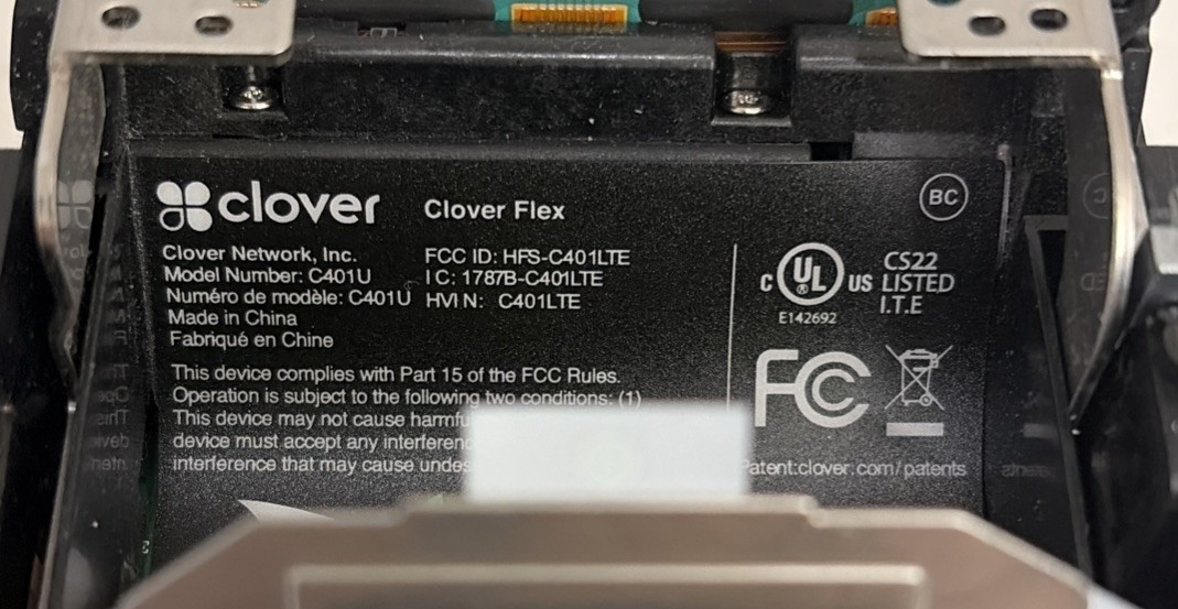 Clover flex C401U Battery Part No. AHA22121001 7.6V Model No. MPPCLOYJ4 2100mAh