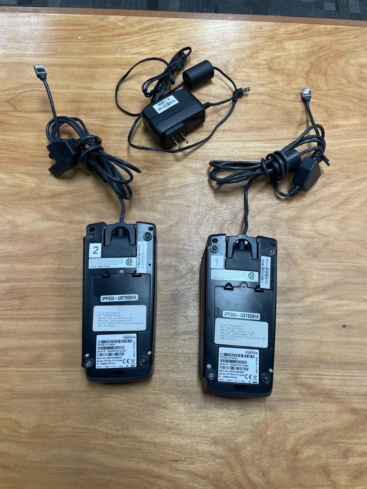 Lot 5 Untested Card Readers, 2 Verifone VX805, 2 ingenico iPP350, Verifone 3740