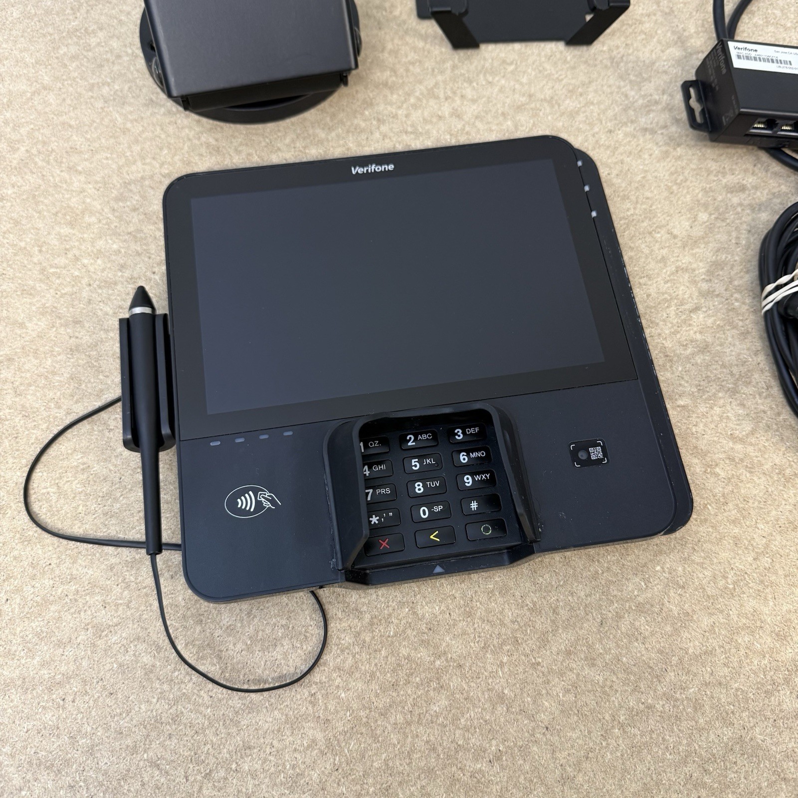 Verifone M440 Pin Pad Credit Card Terminal POS Tap To Pay W Power & Stand Tested
