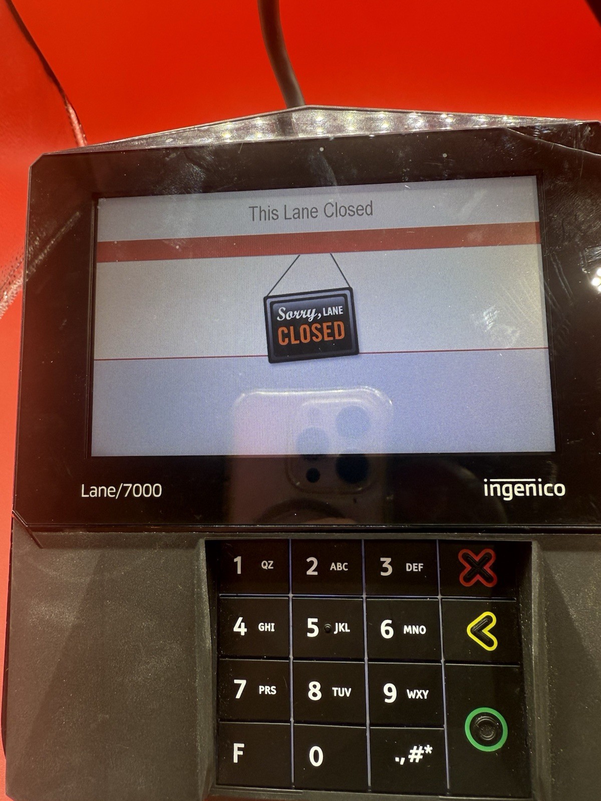 Ingenico Lane 7000 Credit Card Terminal PRG30310679R with Stylus And Cord