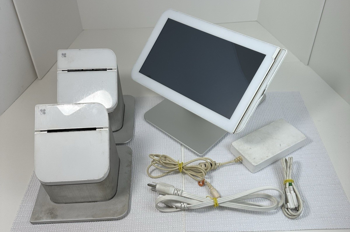 Clover POS Station w/ 2 Receipt Printers & Cables FOR PARTS OR NOT WORKING LOT:C