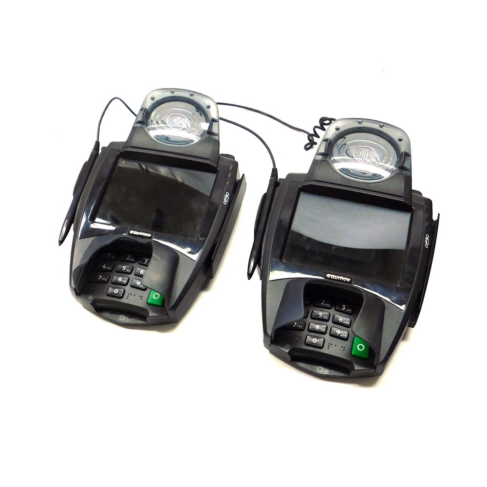 (Lot of 2) Equinox L5300 Credit Card Payment Terminals w/Pen & Card Reader AS/IS