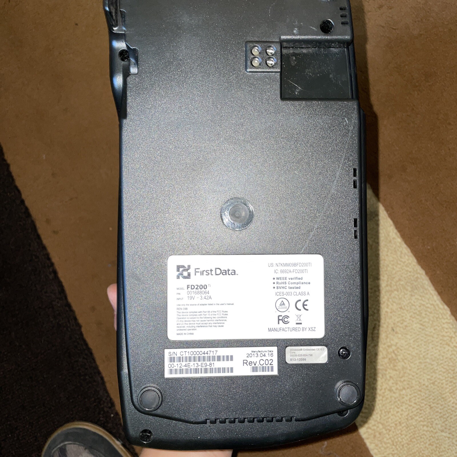 First Data FD200 Ti Credit Card Machine No power supply