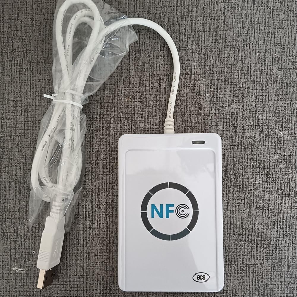 NFC Reader Writer + 5 Ntag213 NFC Tags + Free Software – Fast Data Transfer, Eas