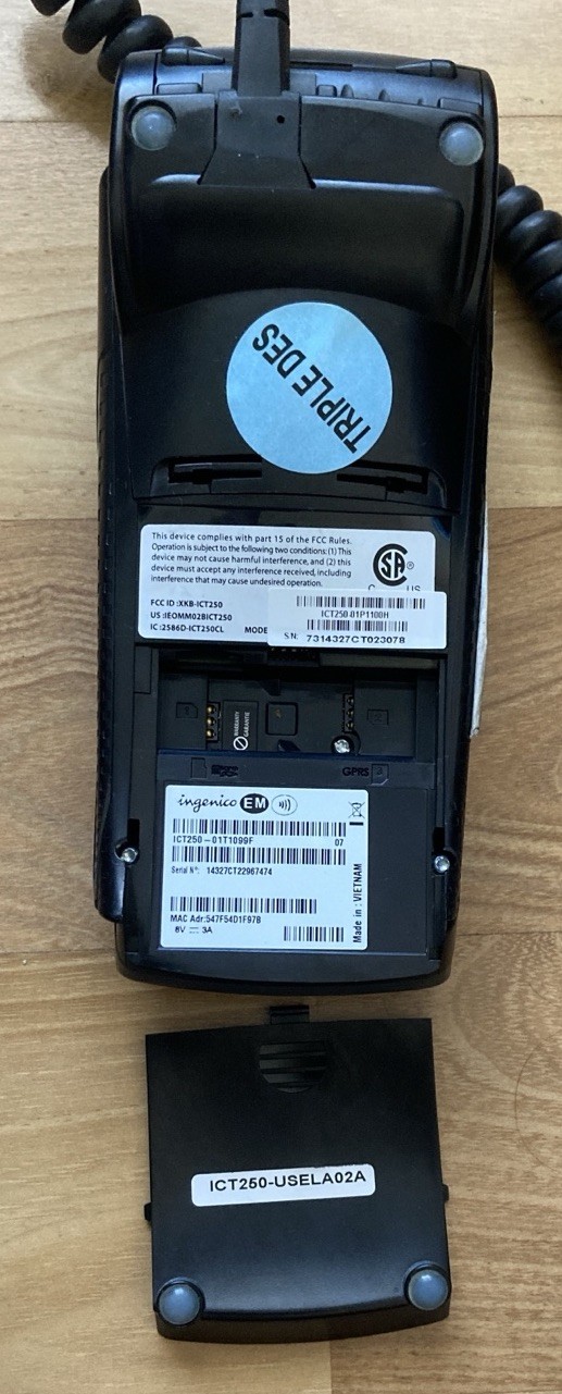 Ingenico EM / ICT250 Credit Debit Card Terminal Reader Printer & Power Supply