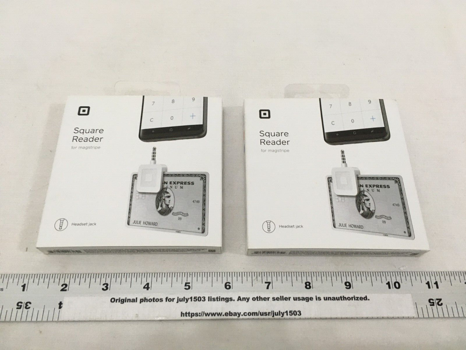 (2) NEW Square Credit Card Reader for Magstripe w/Headset Jack for Apple Android