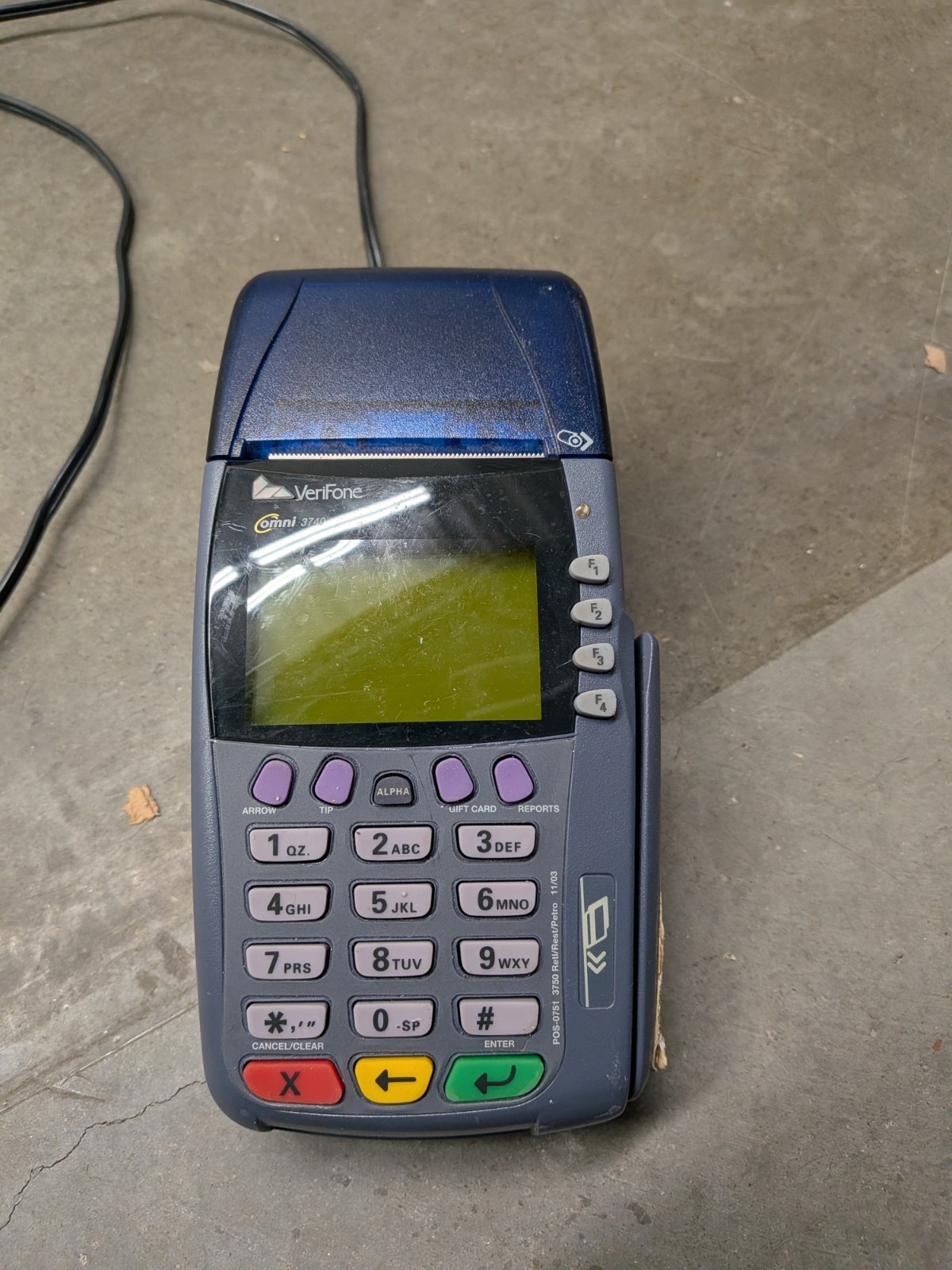 VeriFone OMNI 3740 Credit Card POS Terminal WORKS