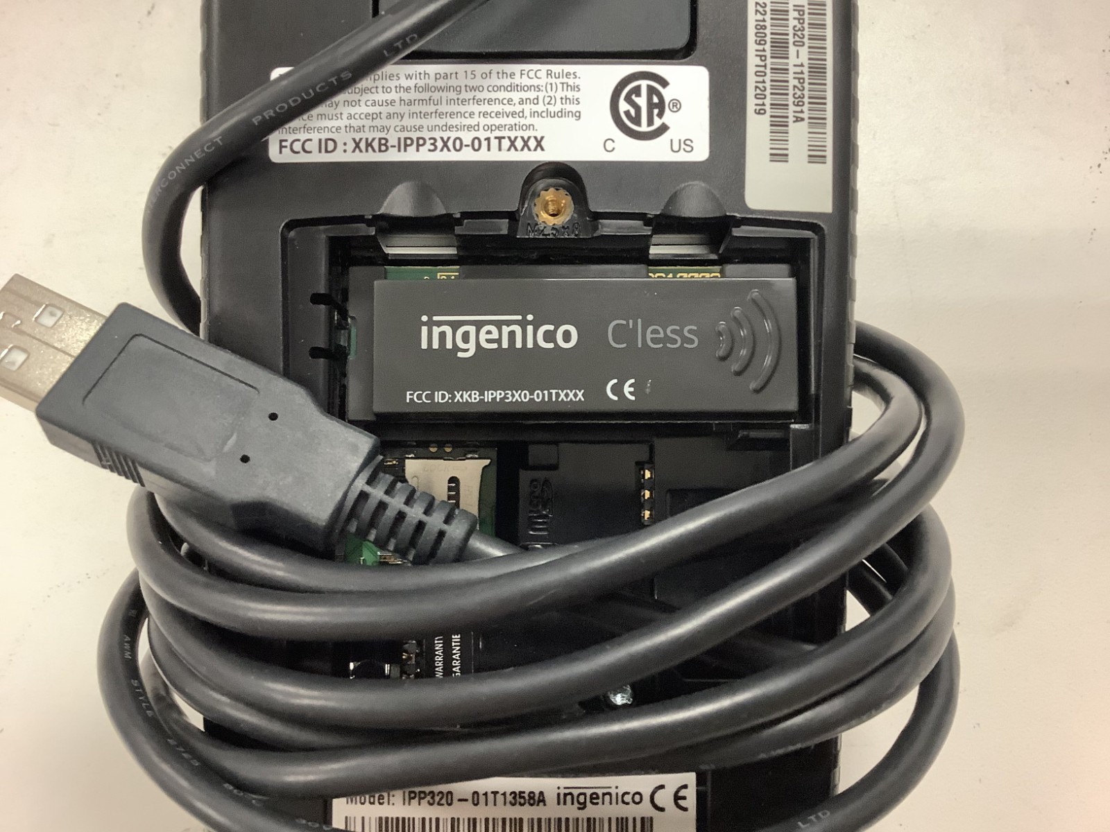 Ingenico IPP320-01T1358A USB Wired Credit/Debit Card Terminal Reader, L-R1B