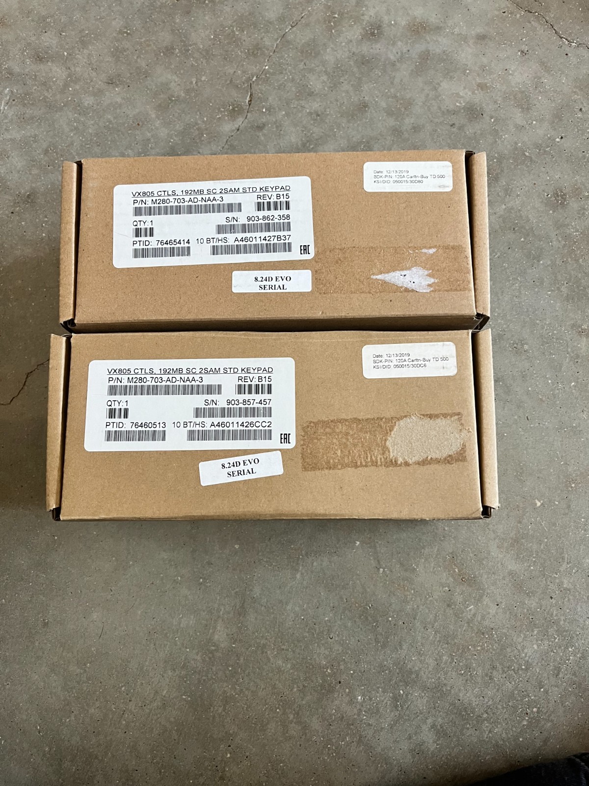New Verifone (TOTAL OF TWO) VX 805 VX805 POS Contactless Pin Pad Card Reader