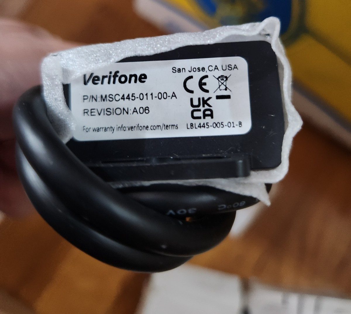 Verifone MSC445-011-00-A Ice Cube Cable Rev A06 , black