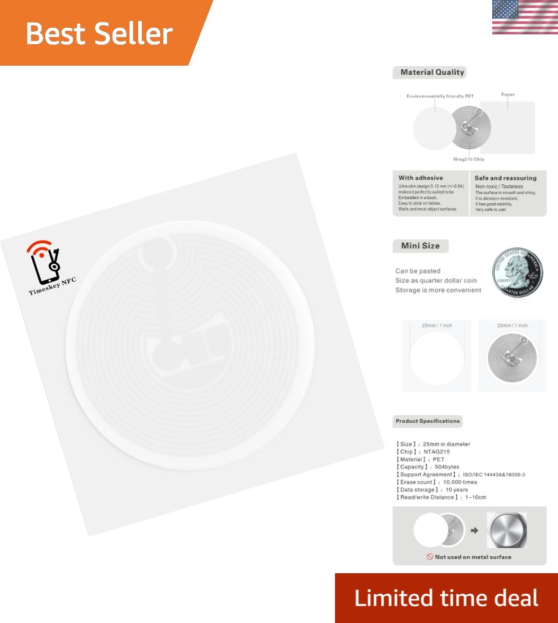 Adhesive NTAG215 NFC Stickers – 30 Pack of Round Tags for Smart Home Innovations